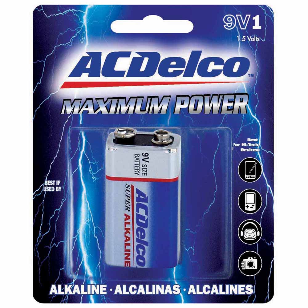 AC Delco 9V Alakline 1 Pack Carded