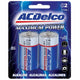AC Delco C Alkaline 2 Pack Carded