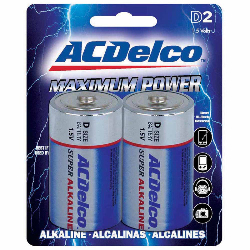 AC Delco D Alkaline 2 Pack Carded