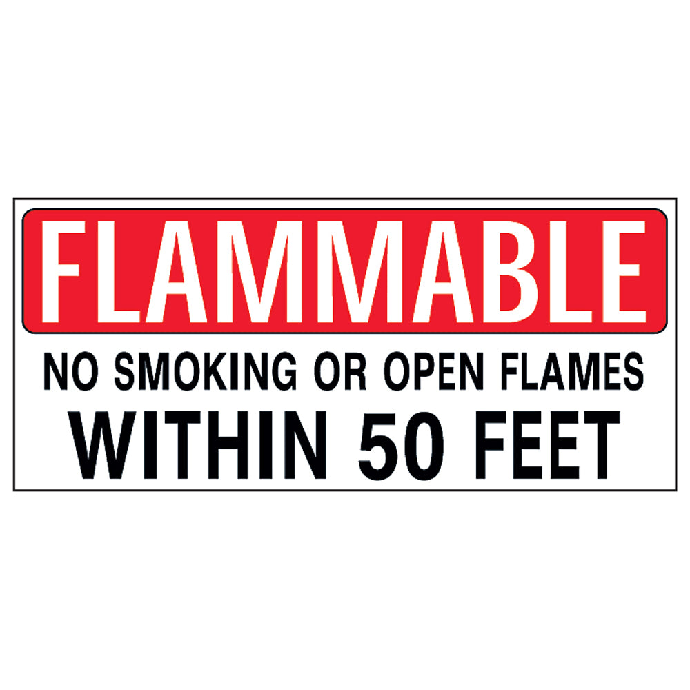 Safety - Decal Flammable No Smoking w/50 Feet 12"x27"