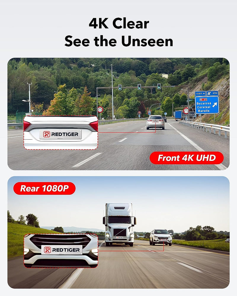 REDTIGER Dash Cam Front Rear