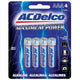 AC Delco AAA Alkaline 4 Pack Carded