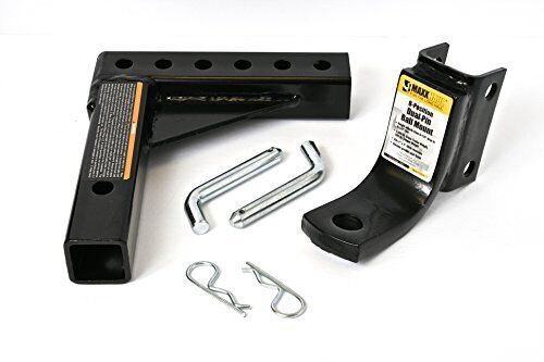 VEVOR Dubbele koppelingsverlenging voor trekhaak, 5,1 cm (2 inch), 25,4 cm (10 inch), 17,8 cm (7-1/2 inch) boven/onder, capaciteit 4000 kg, zwart VEVOR Dubbele koppelingsverlenging voor trekhaak, 5,1 cm (2 inch), 25,4 cm (10 inch), 17,8 cm (7-1/2 inch) boven/onder, capaciteit 4000 kg, zwart