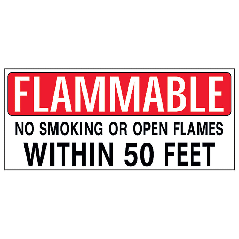 Safety - Decal Flammable No Smoking w/50 Feet 12"x27"